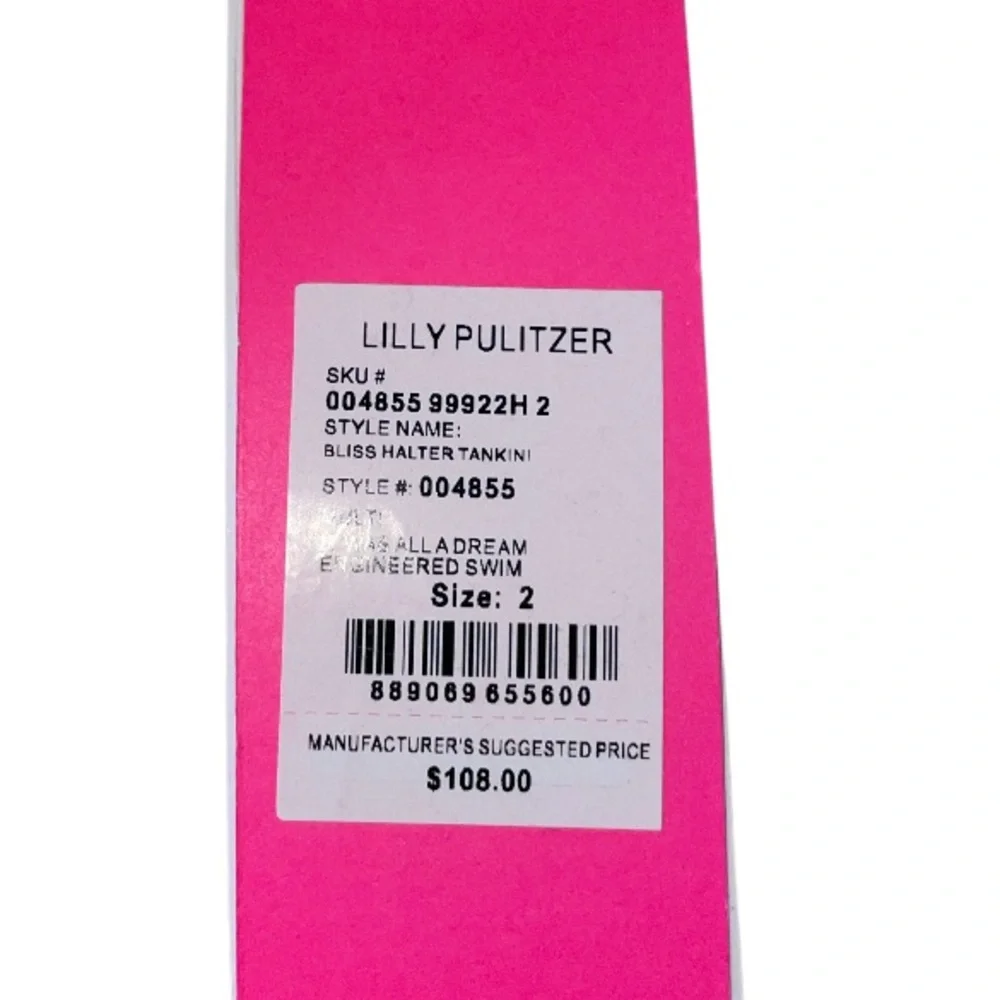 Lilly Pulitzer Bliss Halter Tankini in Pastel Pink Blue Floral - Picture 11 of 12